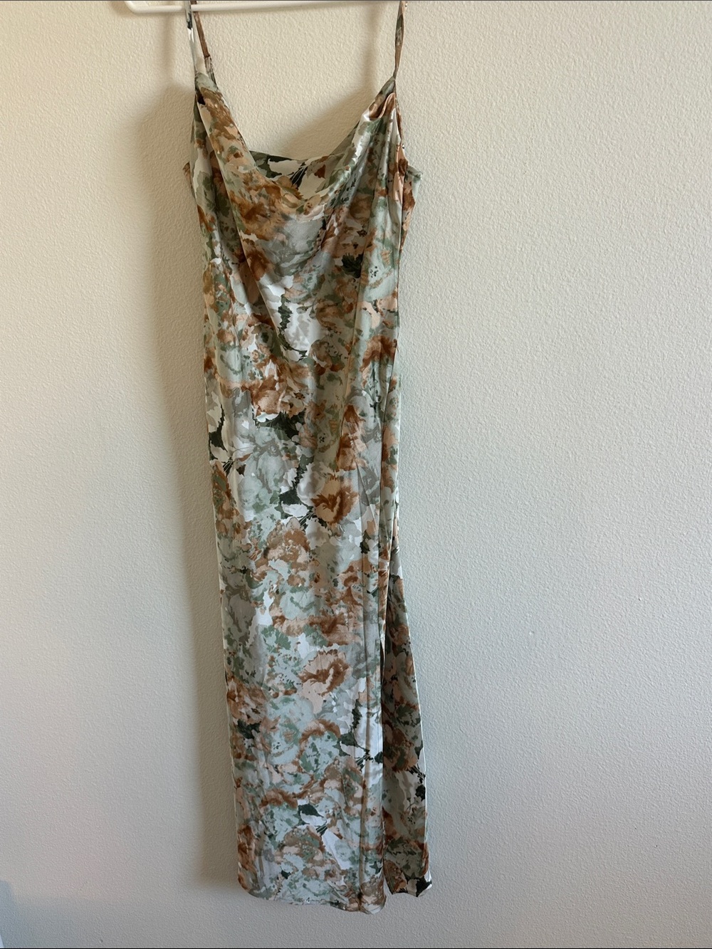 Floral Slip Maxi Dress in Sage and Tan like new